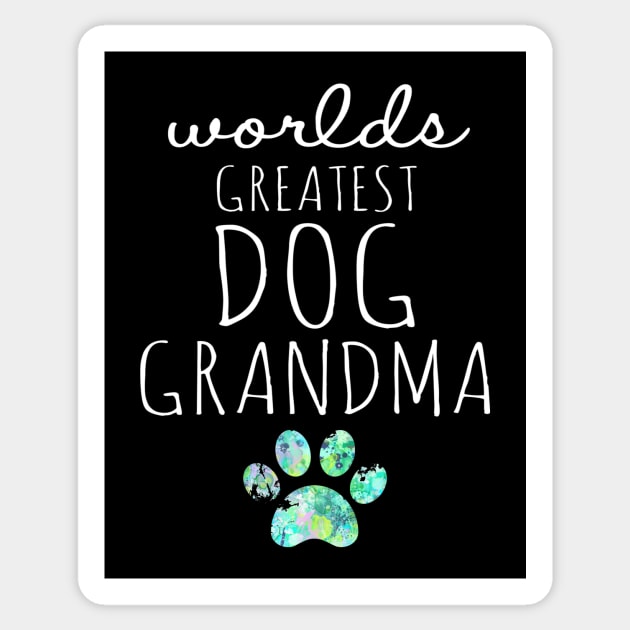 Worlds Greatest Dog Grandma Paw Print Cute Sticker by joannejgg